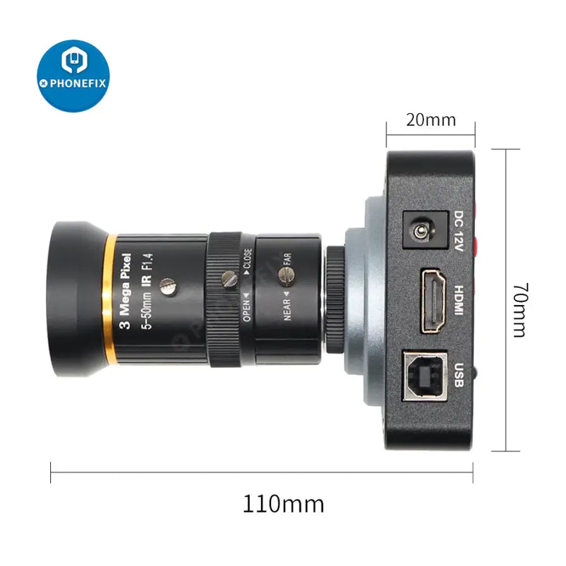 38MP HDMI USB 60FPS Camera 5.0-50mm F1.4 Lens Industry Live