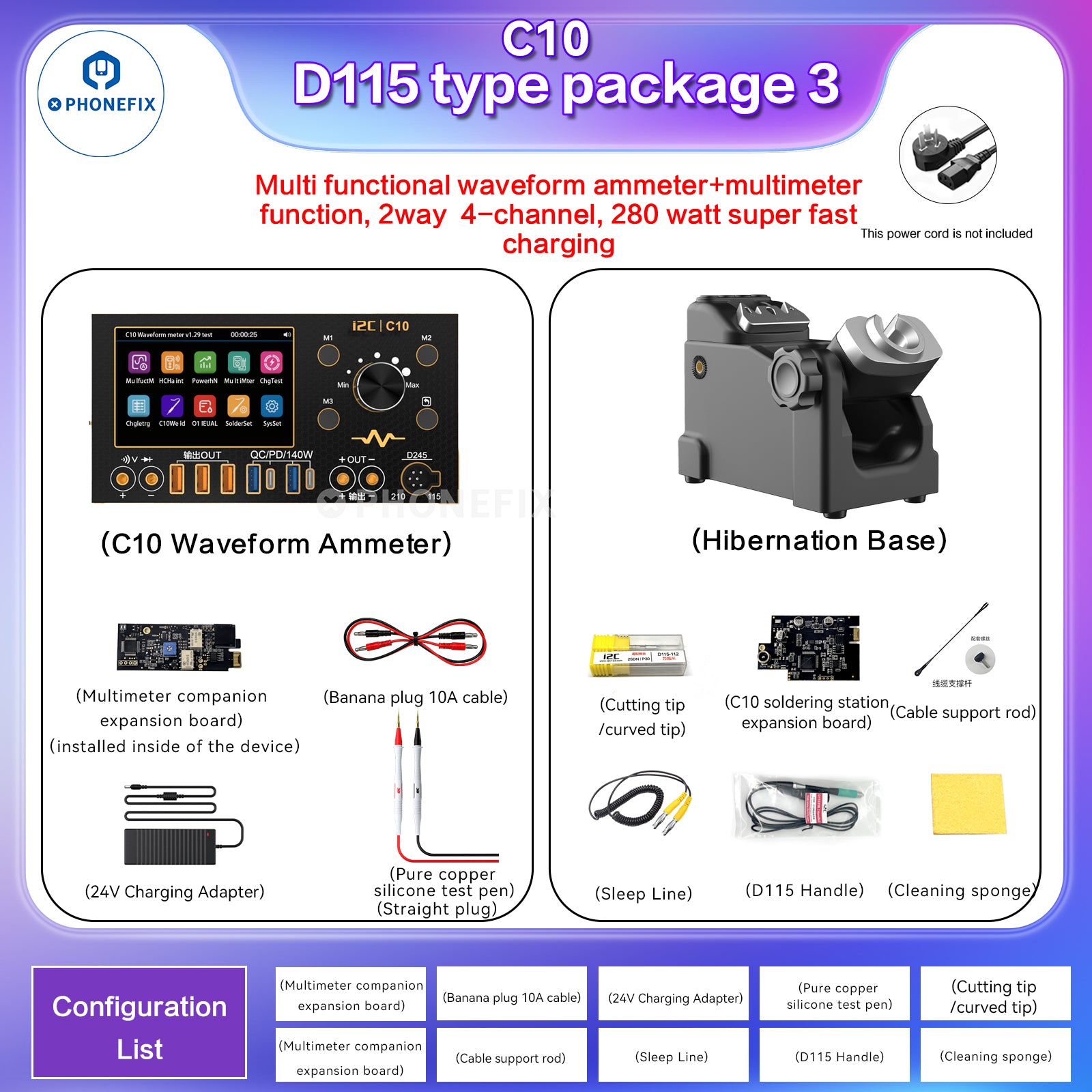 i2C C09 C10 Waveform Ammeter Voltage Measurement Charge Tester