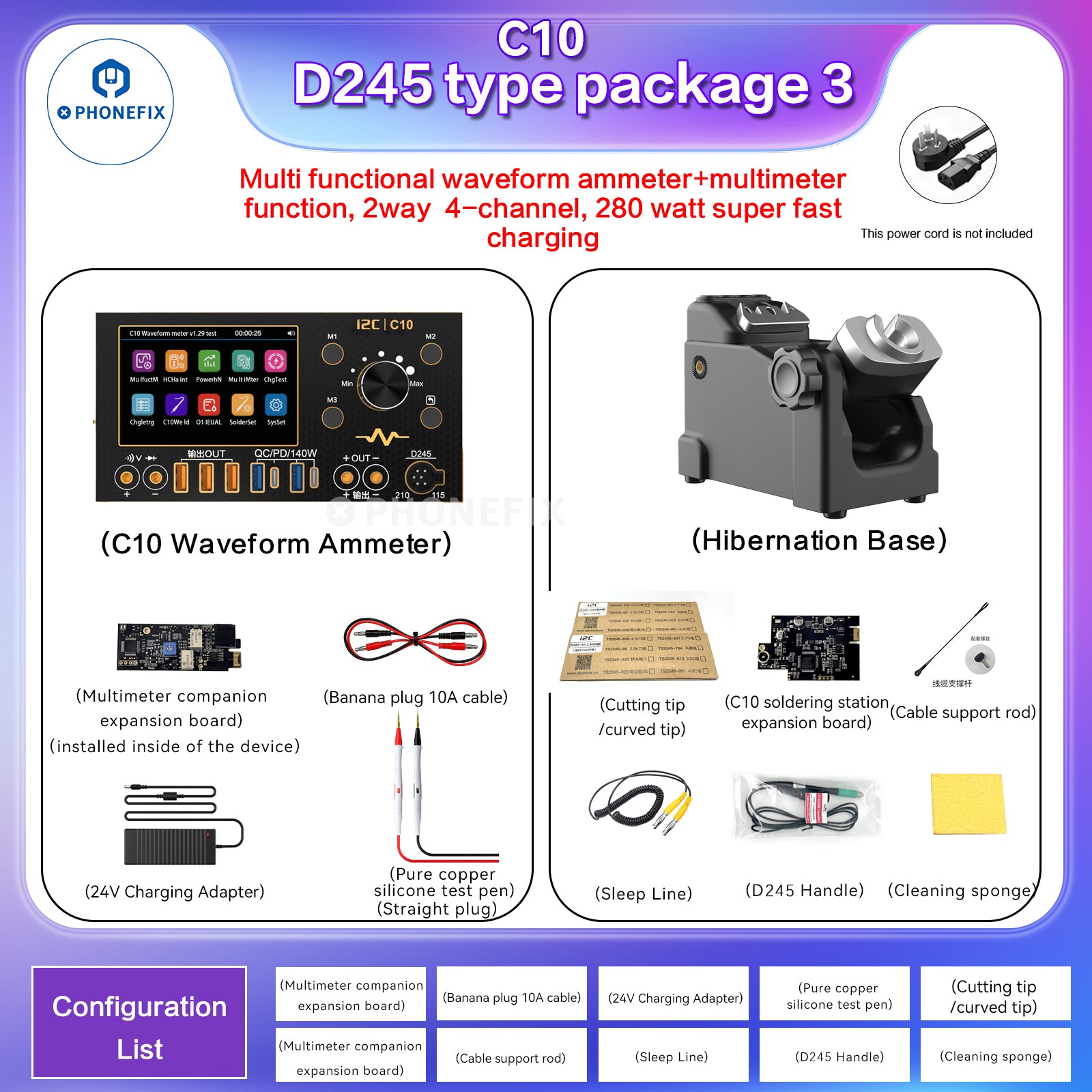 i2C C09 C10 Waveform Ammeter Voltage Measurement Charge Tester