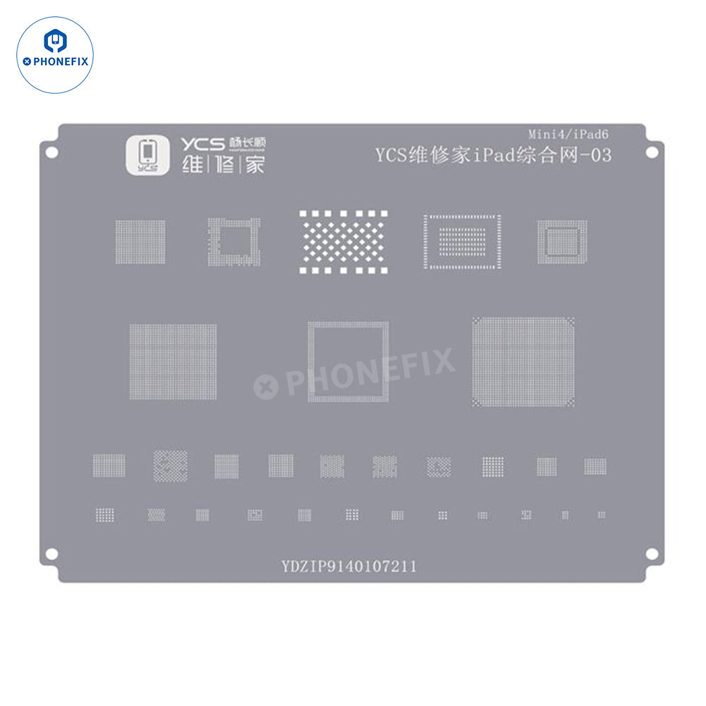 YCS iPad Series CPU Nand IC Comprehensive BGA Reballing Stencil - CHINA PHONEFIX SHOP Team