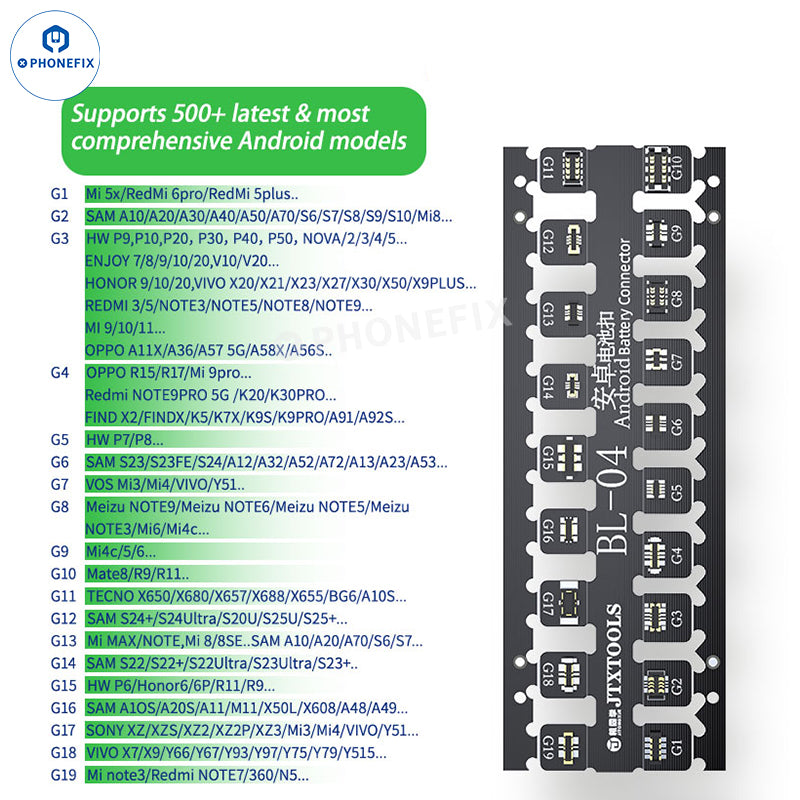 JTX BL-03 BL-04 Battery Connector for iPhone 6-17 Series/Android