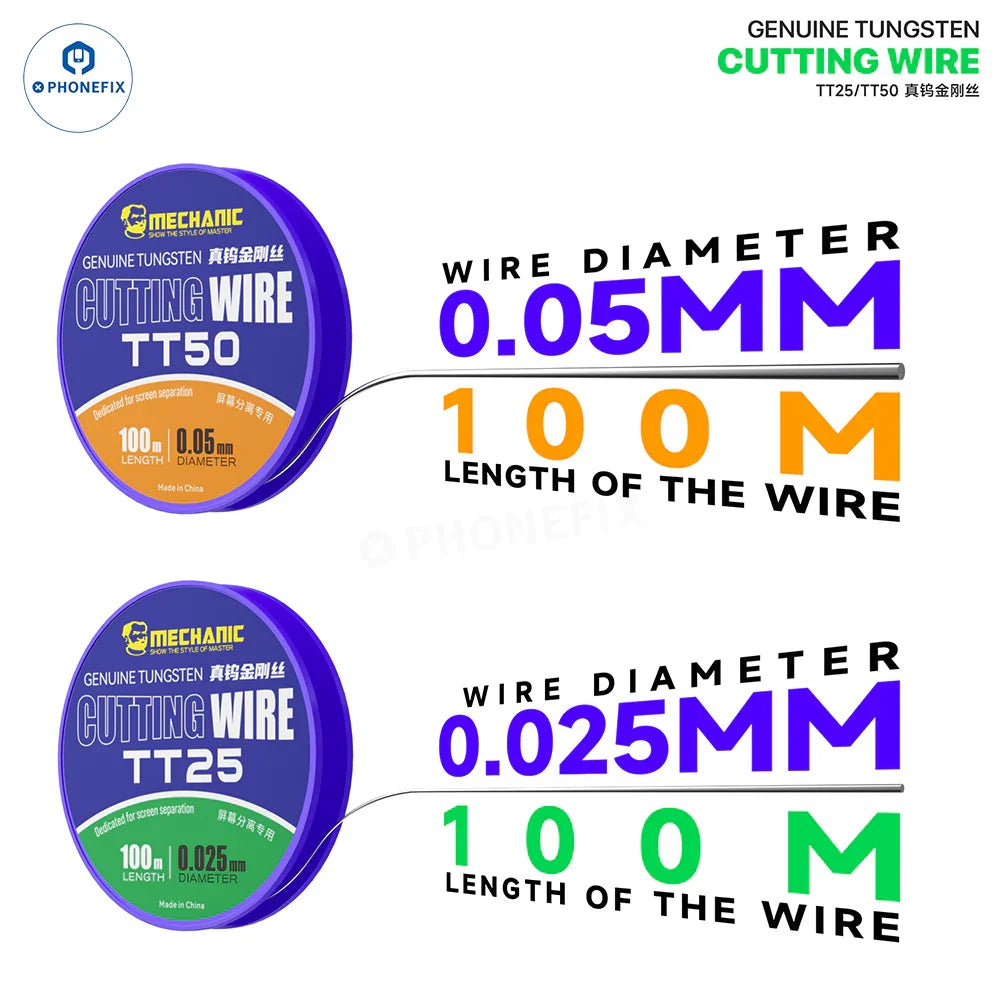 MECHANIC TT25 TT50 Tunsten Cutting Wire for Phone Screen Repair - CHINA PHONEFIX SHOP Team
