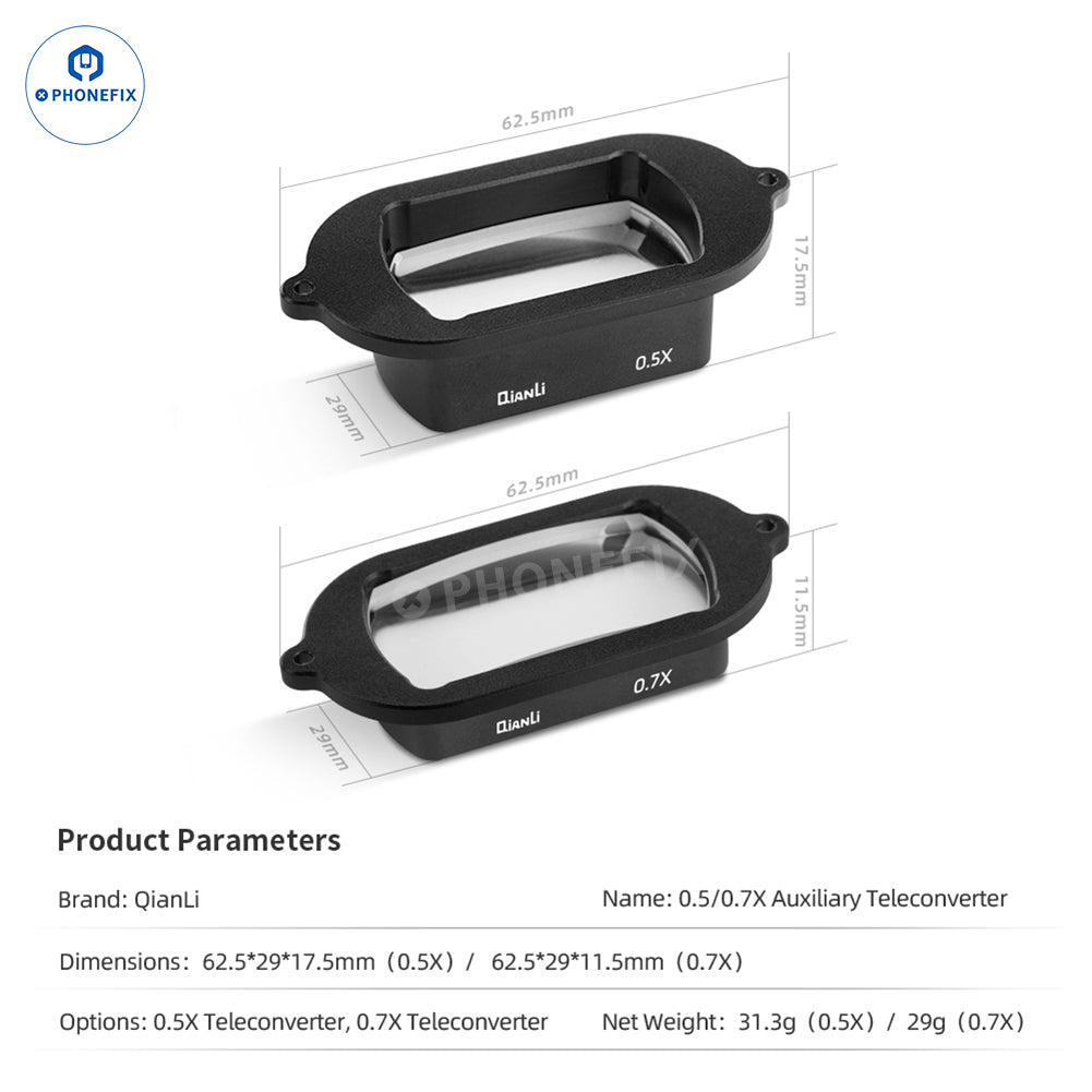 Qianli Super Cam Ai Gorilla 4K Camera 0.5X 0.7X Auxiliary Barlow Lens