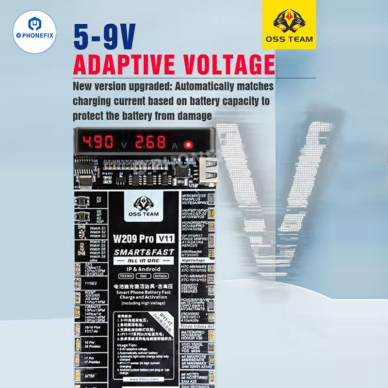 W209 Pro V11 Battery Charging Activation Board For iPhone 6-17 Android