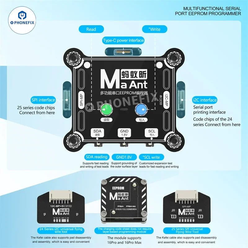 MaAnt E1 SN Port Charging EEPROM Programmer for iPhone Repair