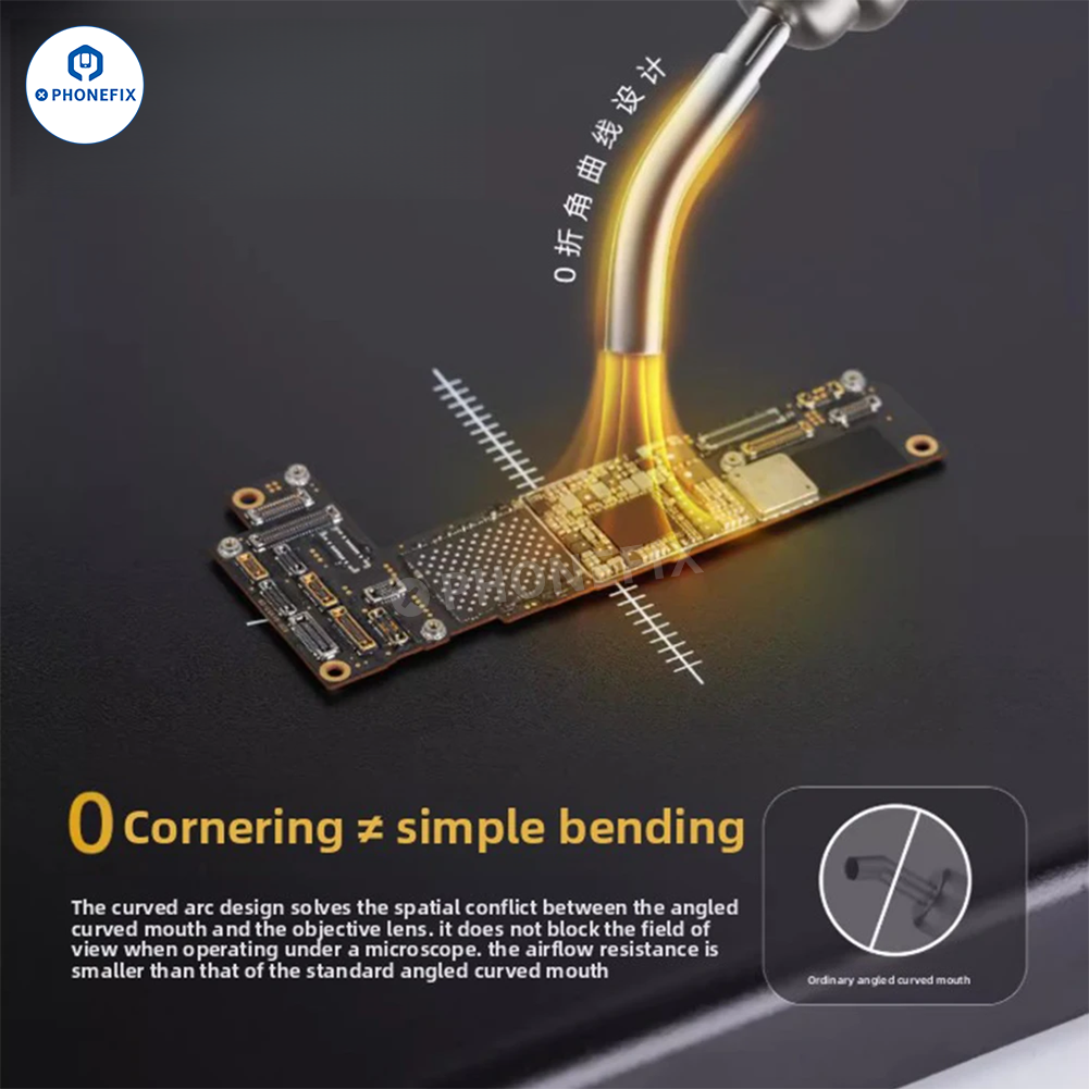 YCS Curved Air Gun Nozzles 5/6/8/10mm for Phone Repair