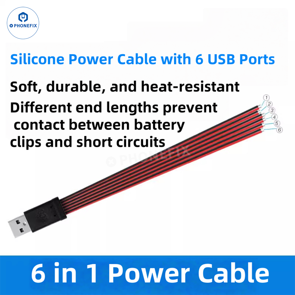 YCS MAi 6-in-1 Power Cable for iPhone 6S -17 Pro Max Android Huawei