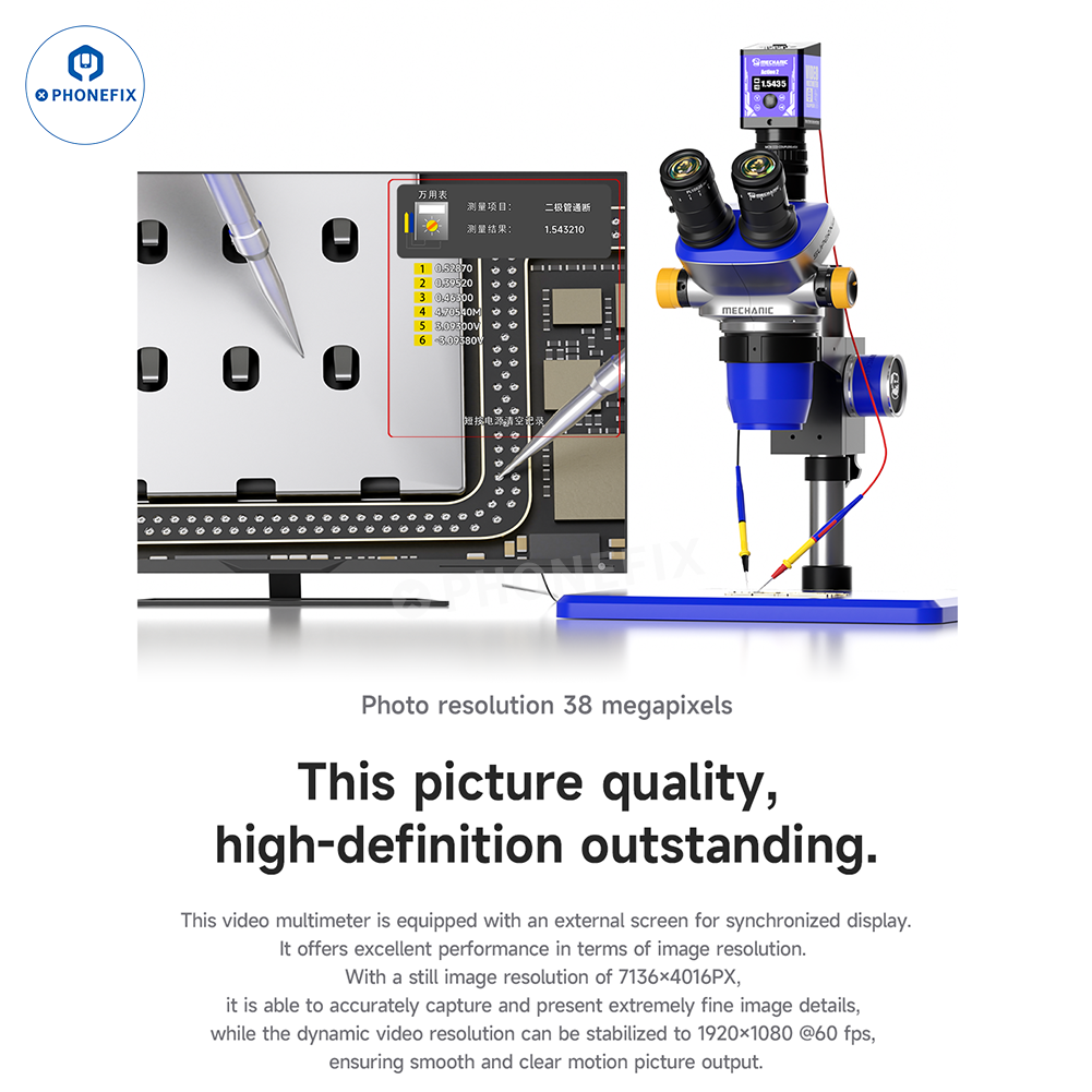 MECHANIC Action 2 Microscope Video Multimeter 38MP Camera