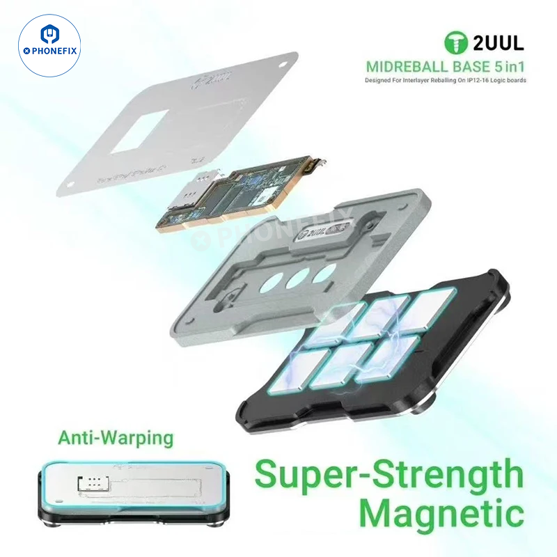 2UUL BH13 Midreball Base for iPhone 12-16 Middle Layer Reballing