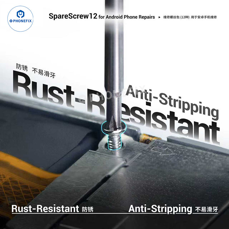 2UUL SC12 SpareScrews Black Silver Phillips Screws for Android Phones