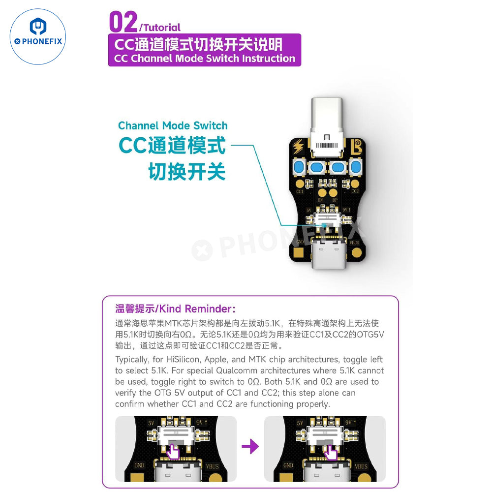 LUBAN Type-C Detection Board Non-disassembly Test Phone Tail Plug