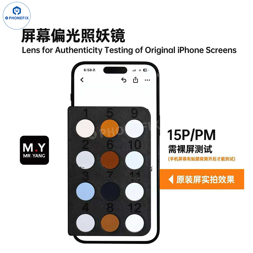 YCS M.Y Polarizer Detection Lens Identifies FOG/Genuine iPhone Screen - CHINA PHONEFIX SHOP Team