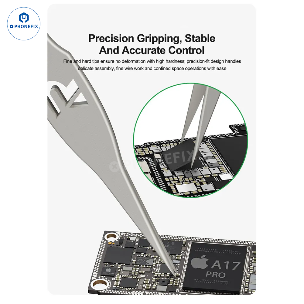 Wide Body Grip Tweezers Ultra-fine Pointed Tip for Mobile Phone Repair