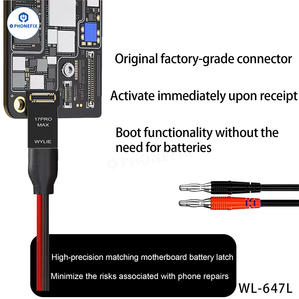 WYLIE WL-647L Power Boot Cable for iPhone 6-17 Pro Max Startup