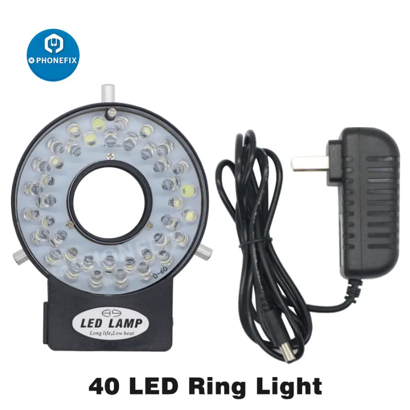 47mm 40 LEDs Microscope Ring Light Illuminator Lamp for