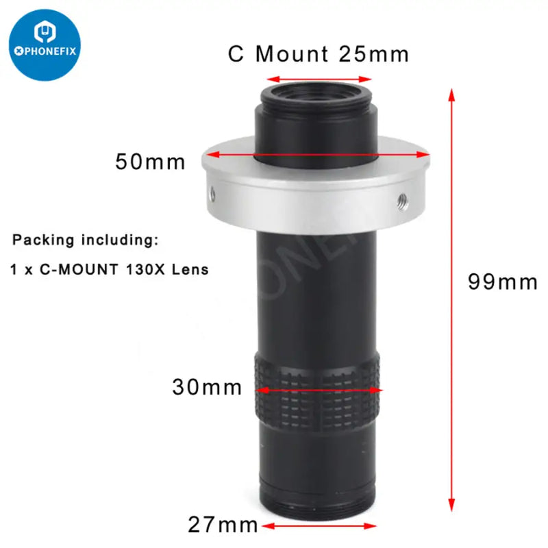48MP 4K Industrial Digital Microscope Camera Set with 130X