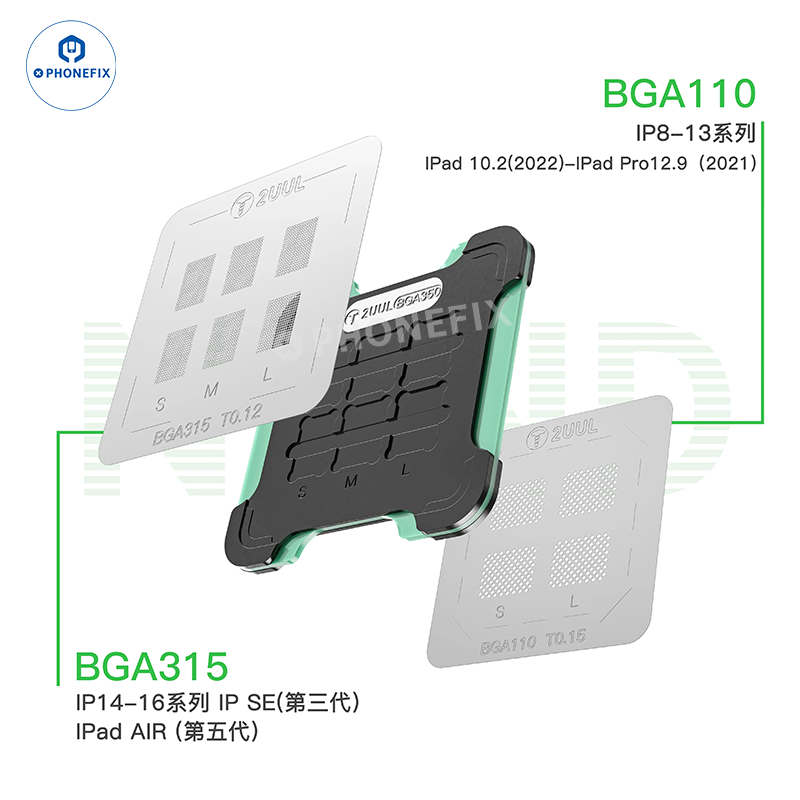 2UUL BH16 Nand Reballing Magnetic Base with BGA110 BGA315 Stencil