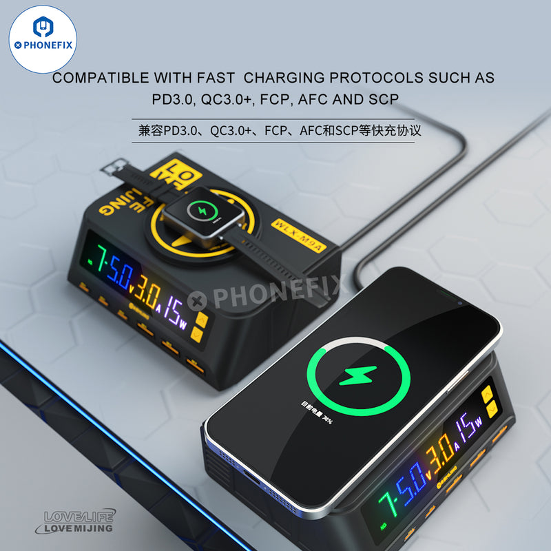 Multiple USB C Charger 8-Port Desktop magnetic Charging Station