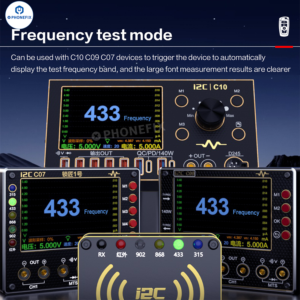i2C C07 Locksmith No.1 Remote Control Frequency Tester Multimeter