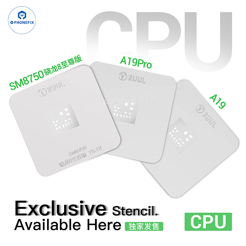 2UUL BH17 CPU Reballing Platform with iPhone A10-A19/Android Stencil