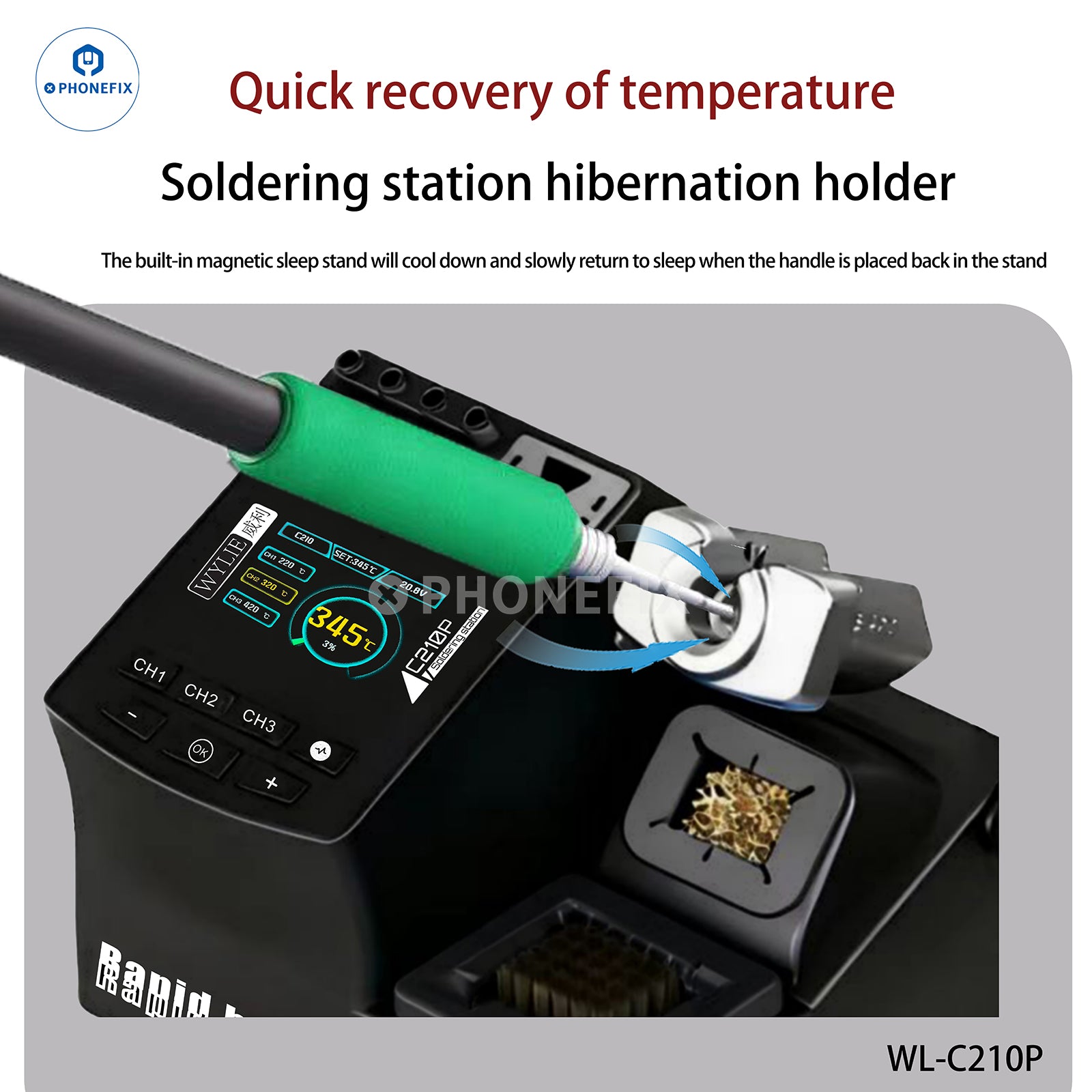 WYLIE C210P 200W Smart Soldering Station for Mobile Phone Repair