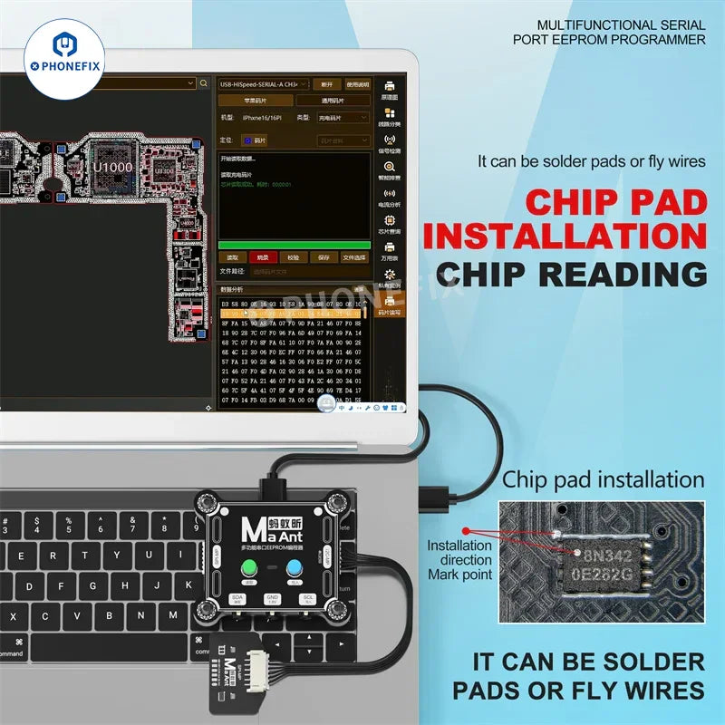 MaAnt E1 SN Port Charging EEPROM Programmer for iPhone Repair