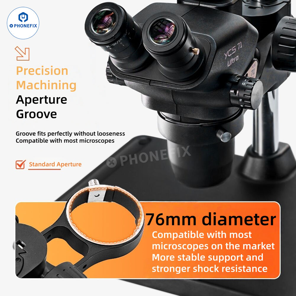 YCS Microscope Lifting Stand 76mm Holder Bracket 32mm Column