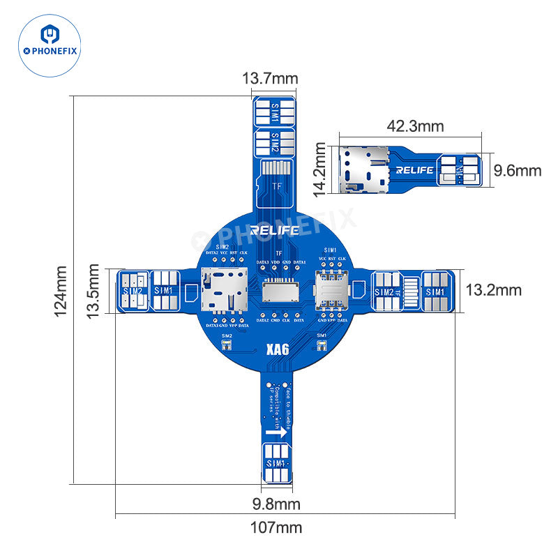RELIFE XA6 Dual SIM Card Signal Test Board for iPhone Android - CHINA PHONEFIX SHOP Team