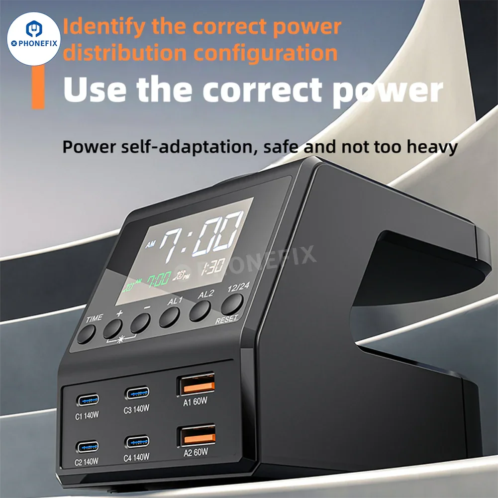 240W Desktop Fast Charger With Wireless Charging for Phone Watch