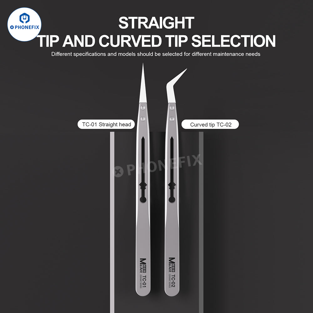 MaAnt TC-01 TC-02 Jumper Wire Ceramic Tweezers for Phone Repair