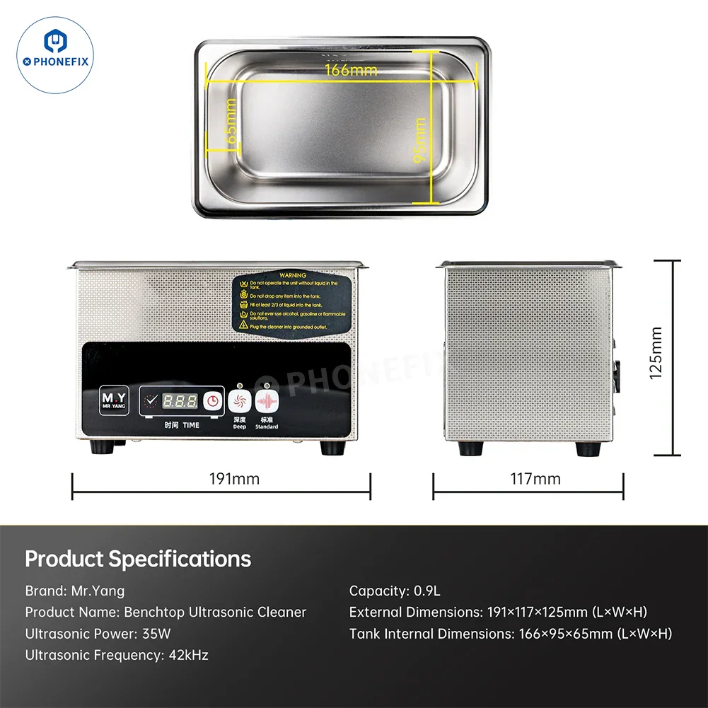 YCS M.Y C09 0.9L Ultrasonic Cleaner for Phone PCB Circuit Cleaning - CHINA PHONEFIX SHOP Team