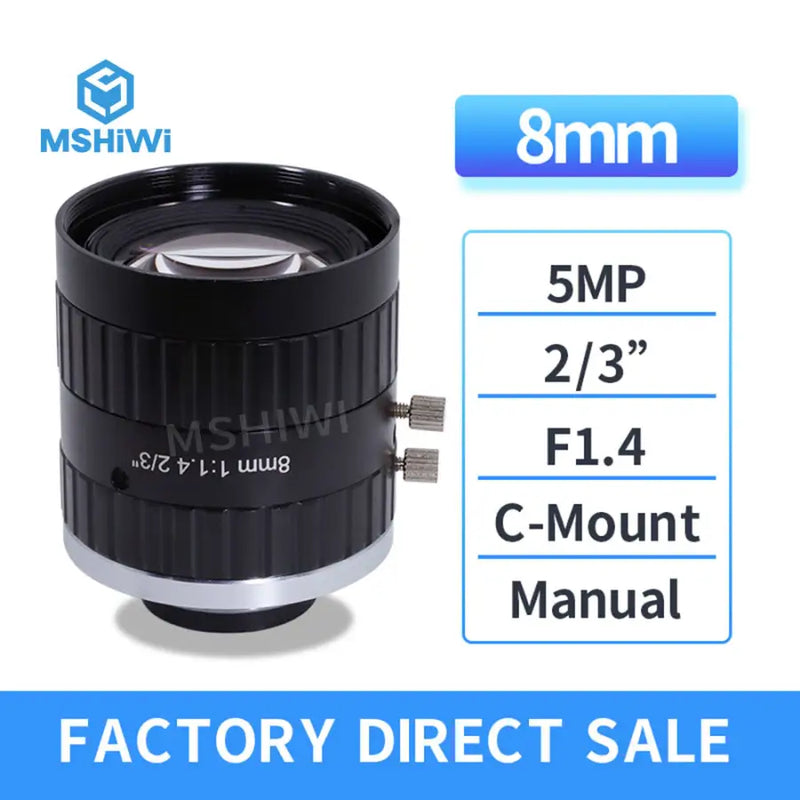 5.0MP C-mount 8mm 2/3 F1.4 FA Lens For Visual Localization