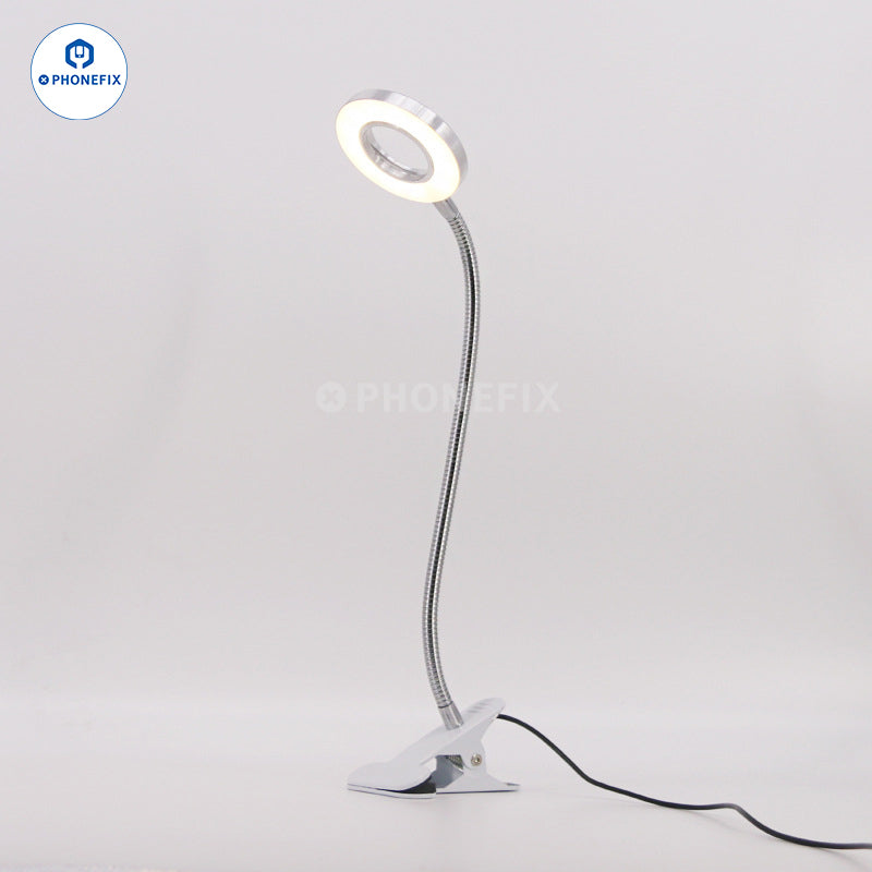 USB Adjustable Tattoo Clip Light Flexible LED Table Reading Lamp
