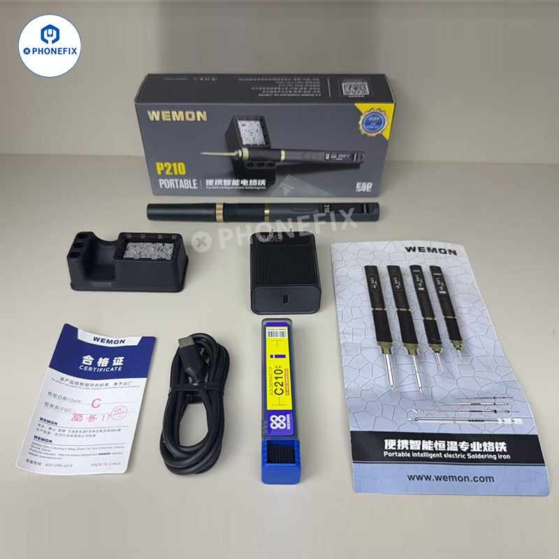 WEMON Portable Soldering Iron supports C115 C210 C245 T12 Tips