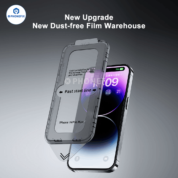 Dust-free Cabin Tempered Film Screen Protector For iPhone 12-15PM