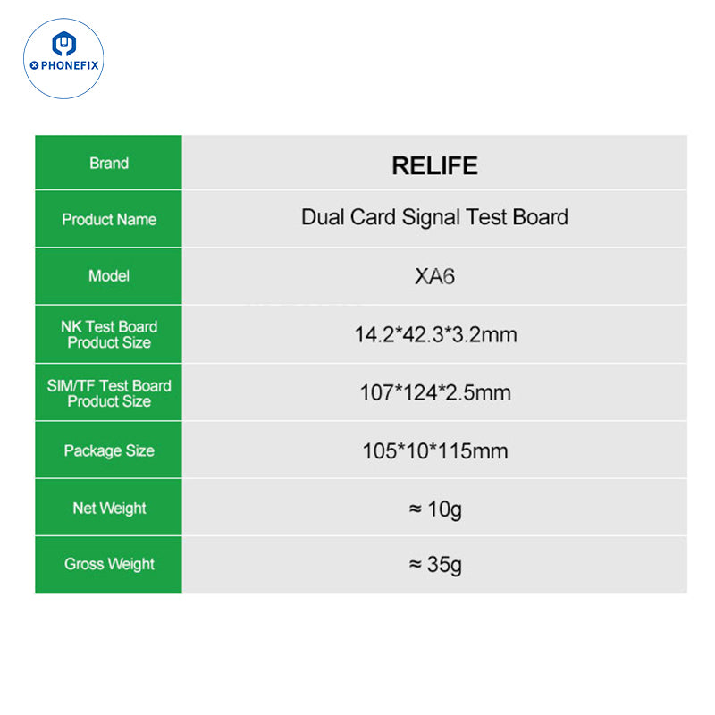 RELIFE XA6 Dual SIM Card Signal Test Board for iPhone Android - CHINA PHONEFIX SHOP Team