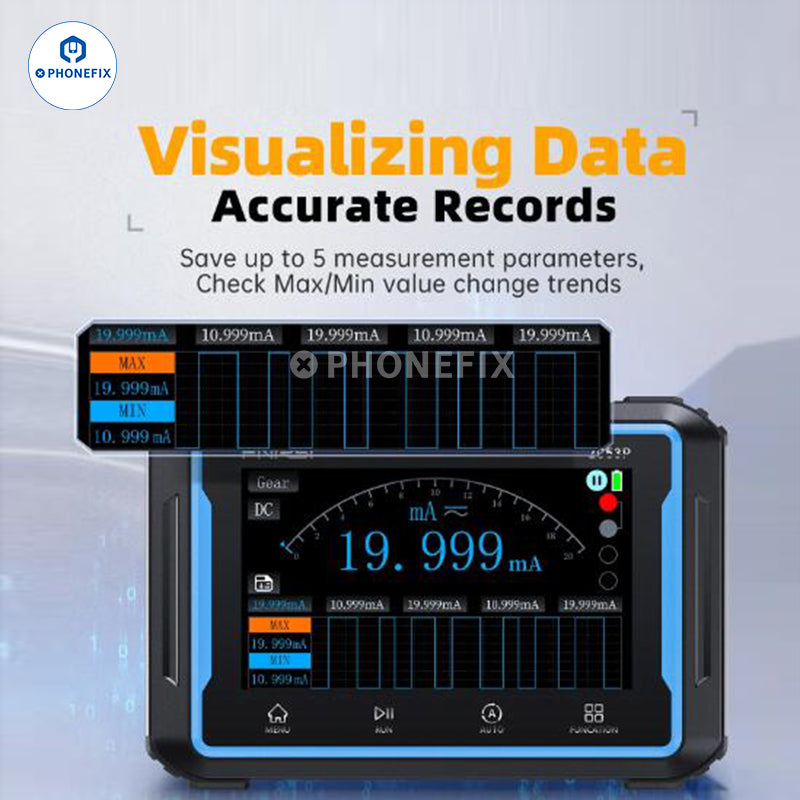 Digitální osciloskop FNIRSI 2C53P 3 V 1 s dvoukanálovým dotykovým displejem