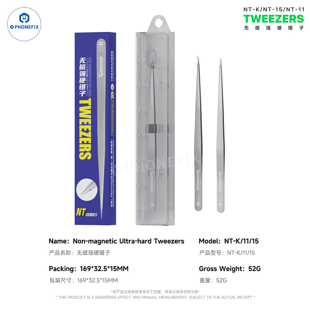 MECHANIC NT Non-Magnetic Ultra-Hard Tweezers for Phone Repair - CHINA PHONEFIX SHOP Team