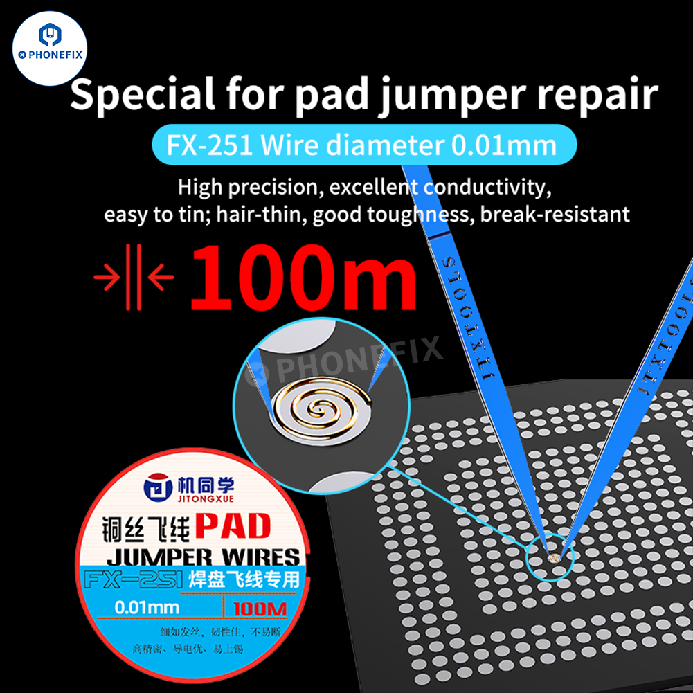 JTX Jumper Wires for Phone Motherboard CPU IC Pad Soldering Repair