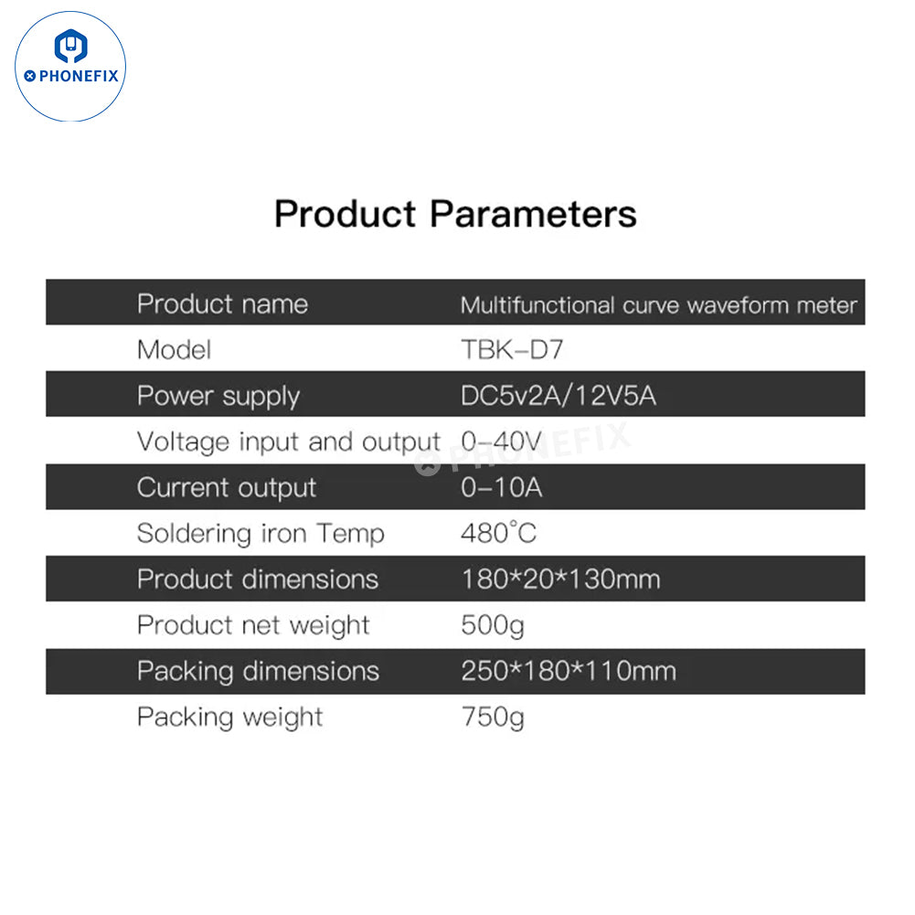 TBK D7 Curve Waveform Meter Power Supply for Mobile Phone Repair