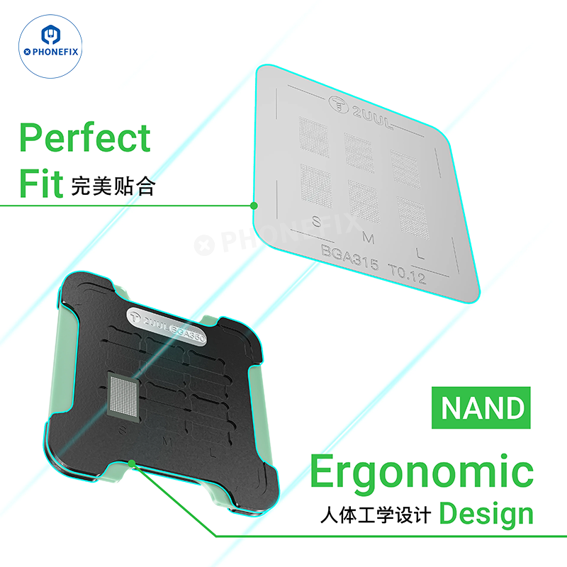 2UUL BH16 Nand Reballing Magnetic Base with BGA110 BGA315 Stencil