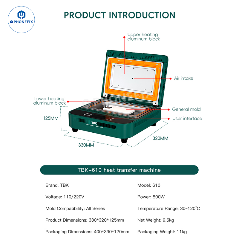 TBK 610 DIY Phone Case Color Image Pattern Thermal Transfer Machine
