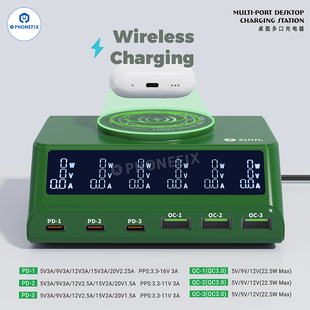 2UUL PC11 Multi-Port Wireless Charging Station for Mobile Phone Repair