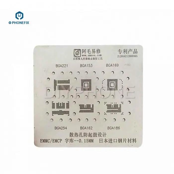 6-IN-1 BGA Reballing Stencil Template BGA153 162 221 254 EMCP EMMC - CHINA PHONEFIX