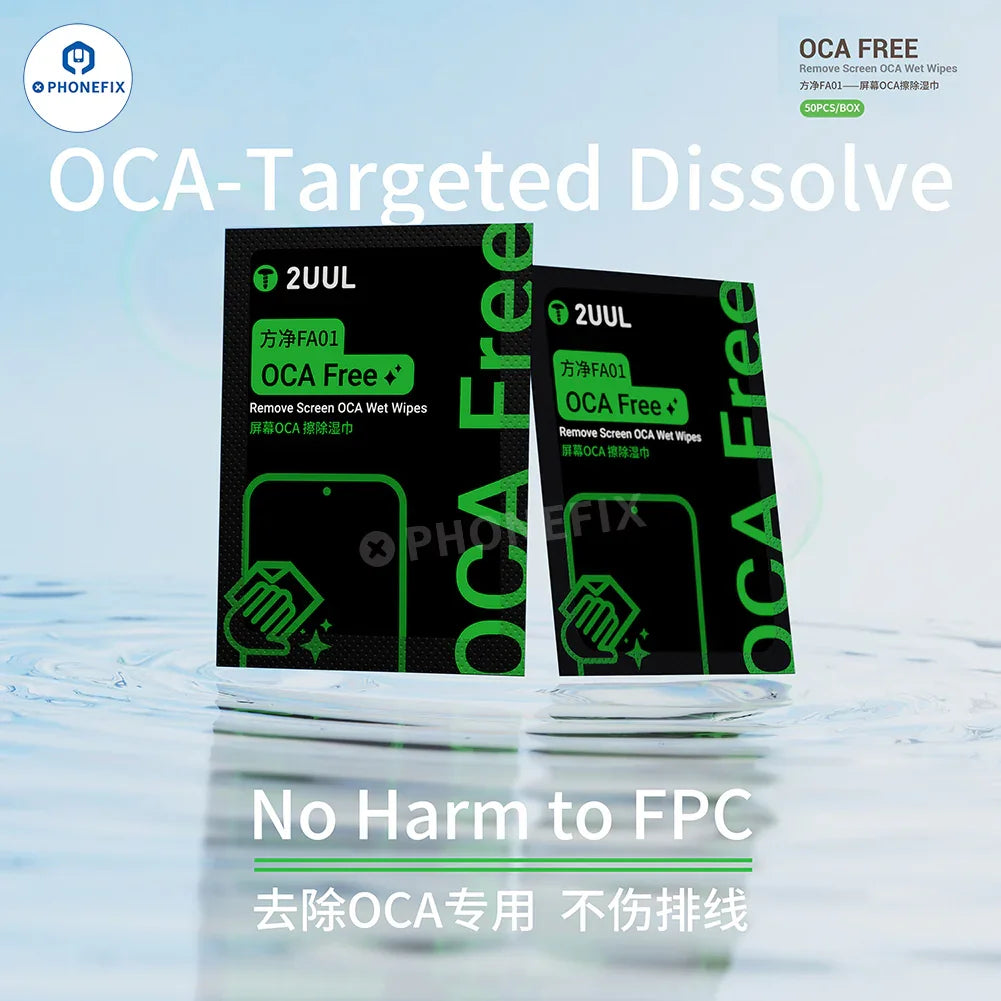 2UUL Glass Screen Cleaning Wet Wipes OCA Glue Removal Cloth - CHINA PHONEFIX SHOP Team