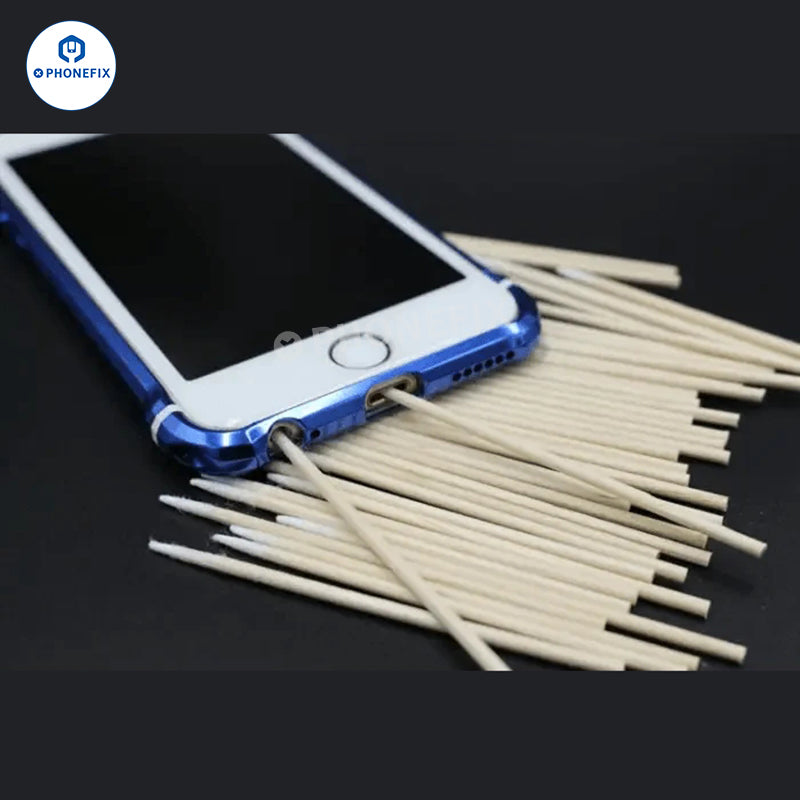 Dustless Wood Cotton Swab Clean Sticks for Cleaning Small Gap in Phone
