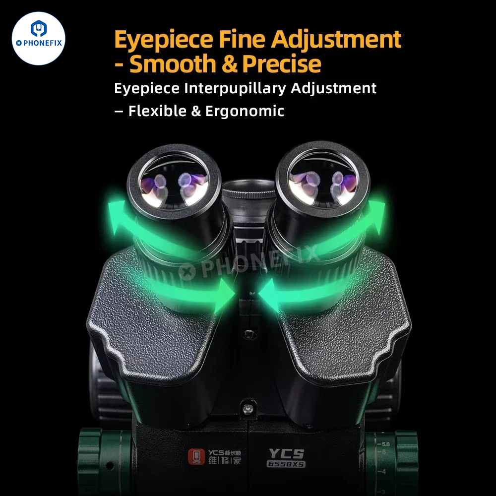 YCS 6558S 6558XS 6.5-58X Zoom HD Trinocular Microscope with 4K Camera