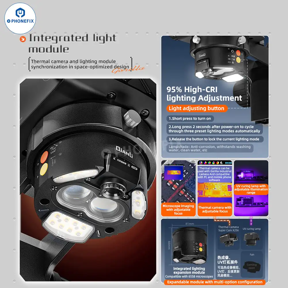YCS Tools Integrated Microscope Positioning Light UV Curing Lamp