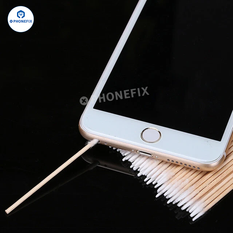 Dustless Wood Cotton Swab Clean Sticks for Cleaning Small Gap in Phone
