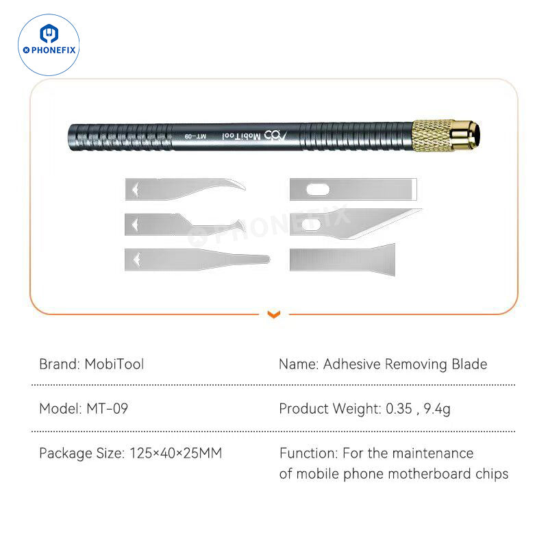 MobiTool MT-09 Phone PCB CPU BGA IC Glue Removal Blade Kit